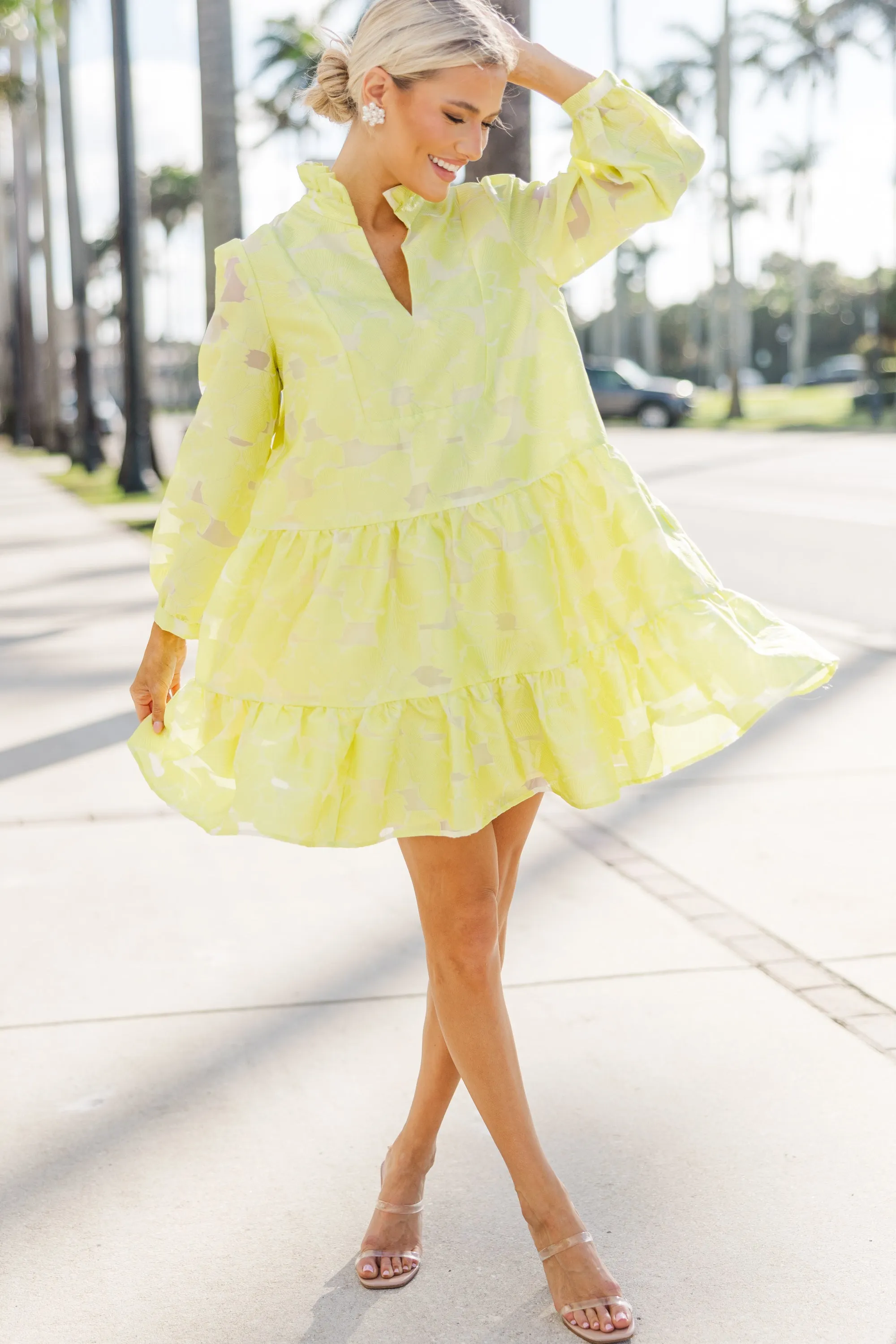 Always On My Mind Yellow Floral Babydoll Dress