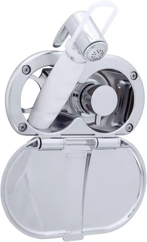 Ambassador Marine Aidack- Transom Shower (Hot/Cold Mixer), Chrome Cup & Lid, Hammer-Head Arctic White Sprayer, 6' Stainless Steel Hose, Chrome Aidack Handle - 136-1716-CA-W
