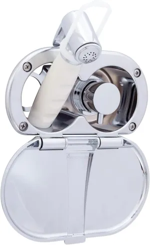 Ambassador Marine Aidack- Transom Shower (Hot/Cold Mixer), Chrome Cup & Lid, Hammer-Head Warm White Sprayer, 6' Stainless Steel Hose, Chrome Aidack Handle - 136-1716-CW-W