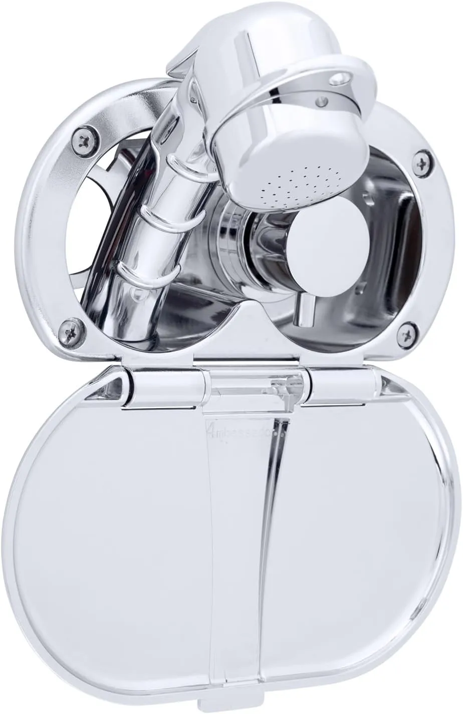 Ambassador Marine Aidack- Transom Shower (Hot/Cold Mixer), Chrome Cup & Lid, Small Chrome Sprayer, 6' Stainless Steel Hose, Chrome Aidack Handle - 136-1708-CP-W