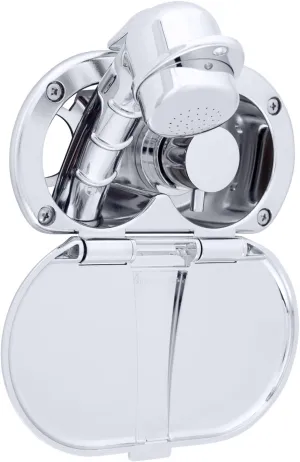 Ambassador Marine Aidack- Transom Shower (Hot/Cold Mixer), Chrome Cup & Lid, Small Chrome Sprayer, 6' Stainless Steel Hose, Chrome Aidack Handle - 136-1708-CP-W