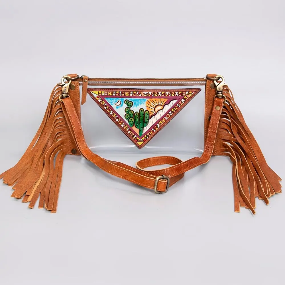 American Darling Clear Bag Hand Tooled Genuine Leather Women Bag Western Handbag Purse