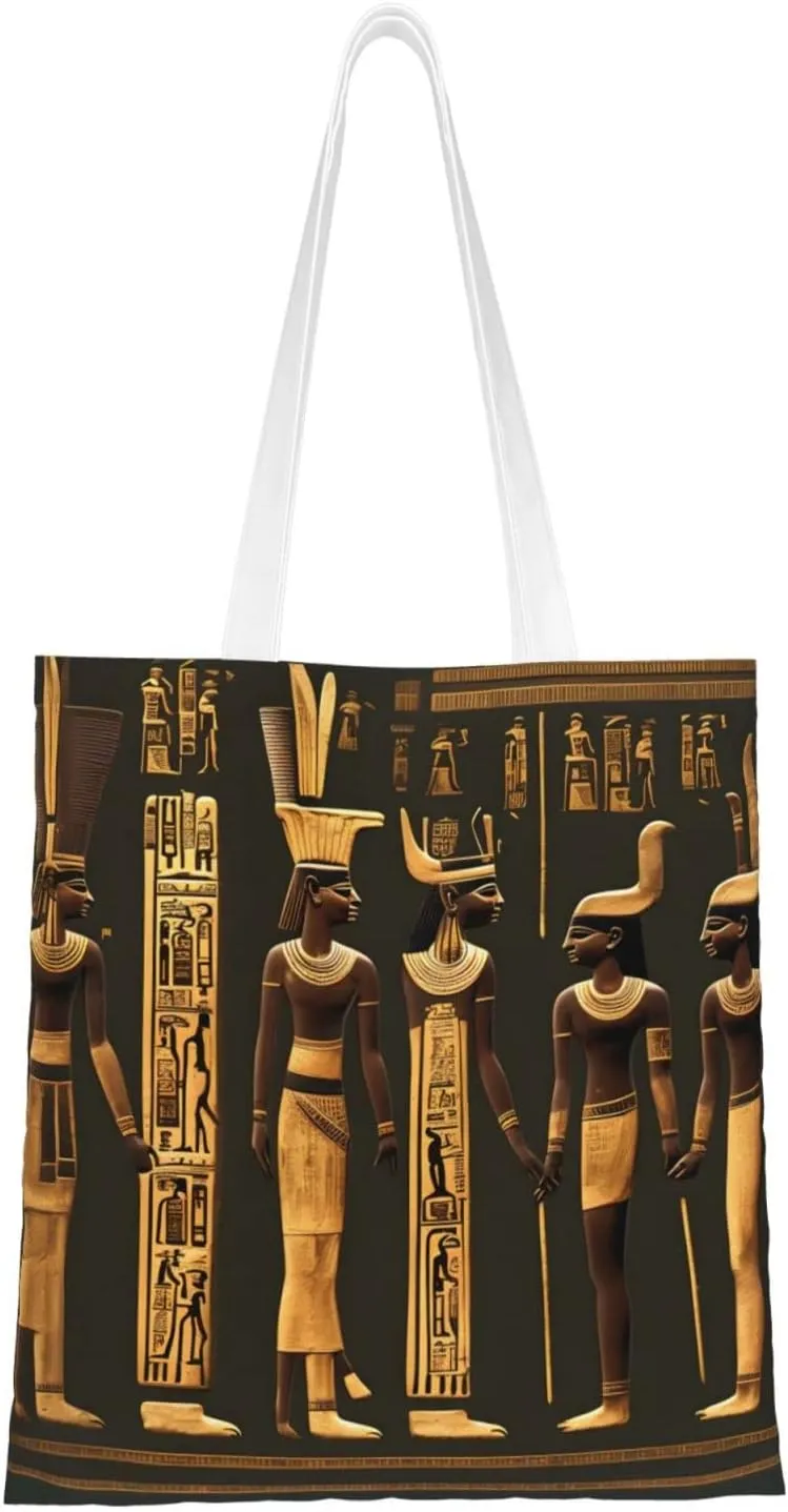 Ancient Egyptian Hieroglyph print Canvas Tote Bag for Women,Womens Purse Handbags for Travel Beach Nurse College Gift
