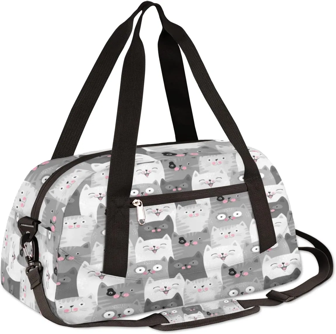 Animal Cats Funny Pattern Gym Bags for Women & Men - Small Travel Duffel Bag for Sports, Getaway, Overnight & Workout Use