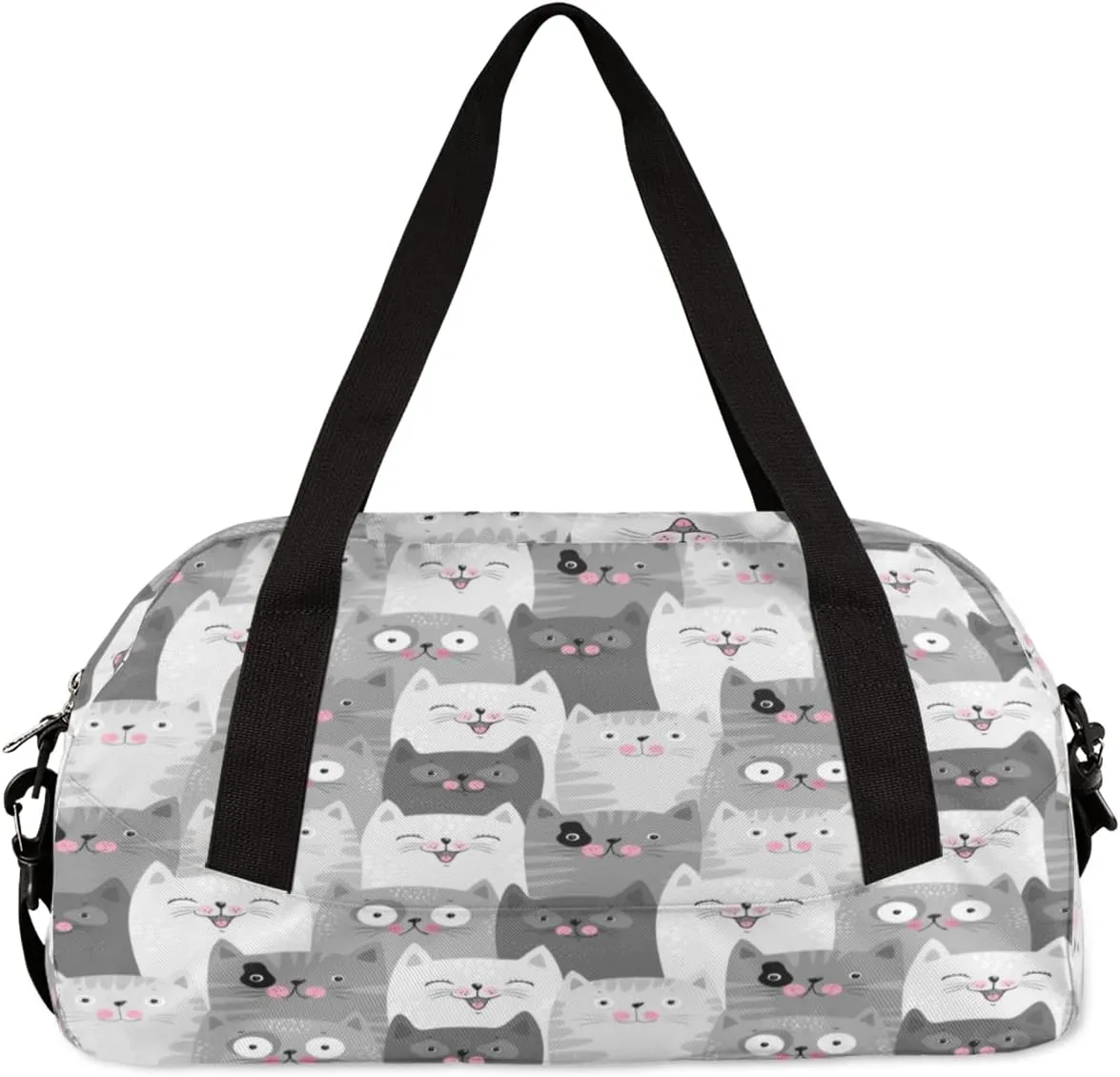 Animal Cats Funny Pattern Gym Bags for Women & Men - Small Travel Duffel Bag for Sports, Getaway, Overnight & Workout Use