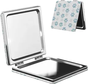 Animal Paw Prints Women Small Pocket Mirror Travel Cosmetic Mirror Folding Handheld Makeup Mirror
