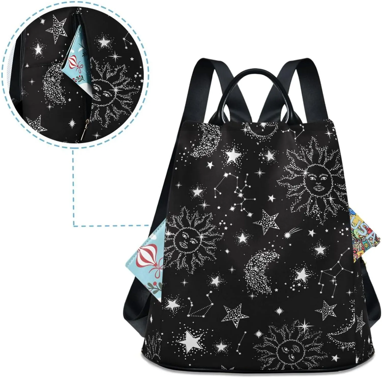 Anti-theft Backpack Purse BackPacks Handbags for Women Travel Rucksack Lightweight Shoulder Bags Starry Sky Pattern 14