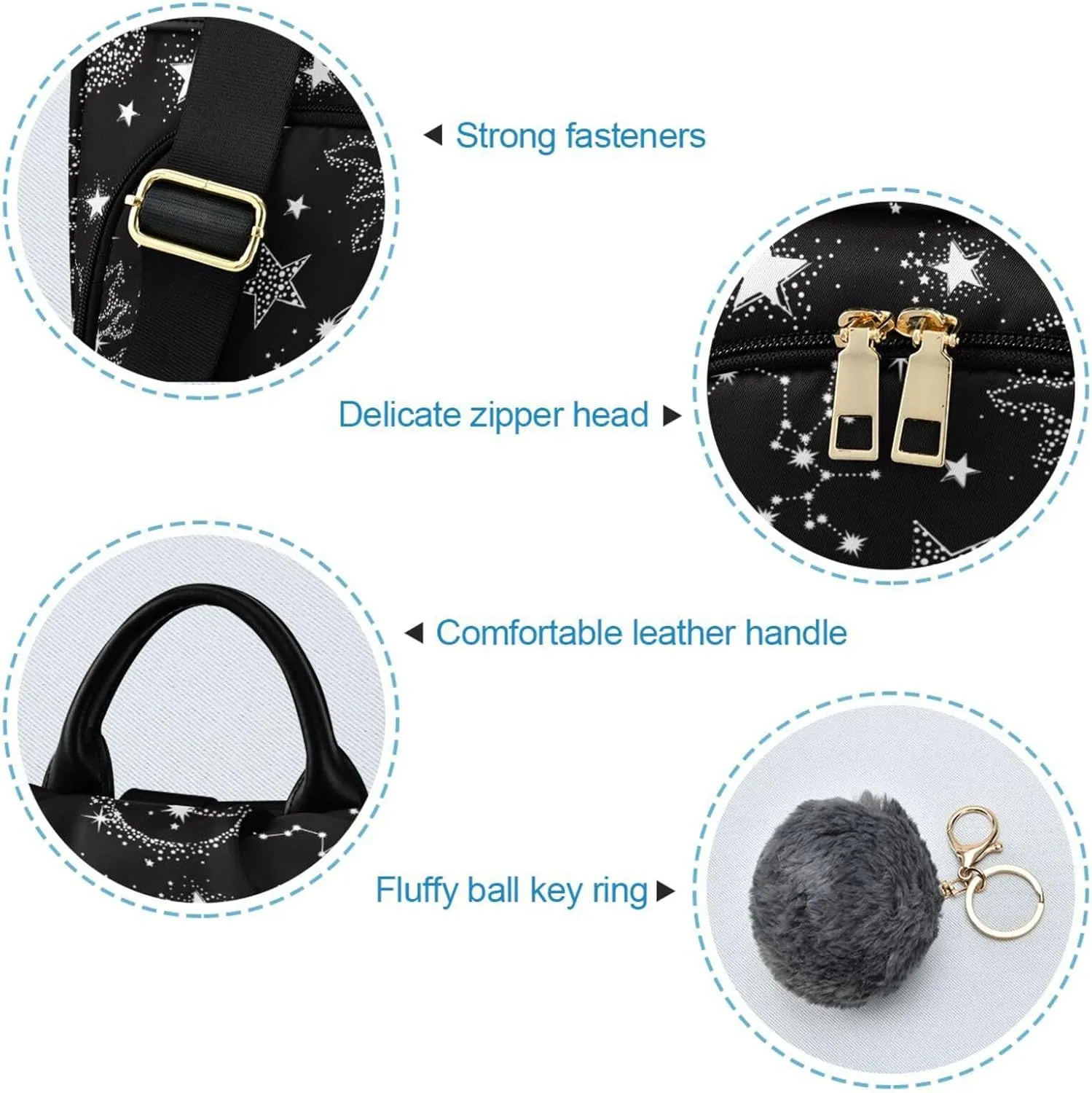 Anti-theft Backpack Purse BackPacks Handbags for Women Travel Rucksack Lightweight Shoulder Bags Starry Sky Pattern 14
