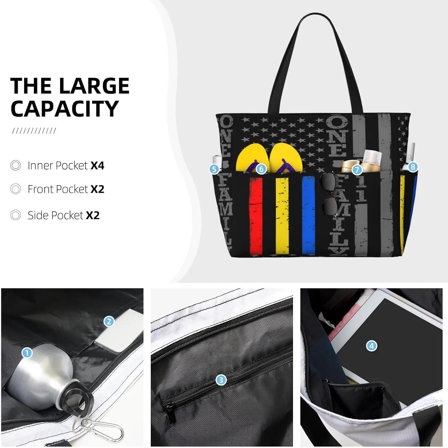Antigua Barbuda Flag Women Large Beach Bag Travel Weekender Foldable Tote Bag for Pool Beach Vacation Gym