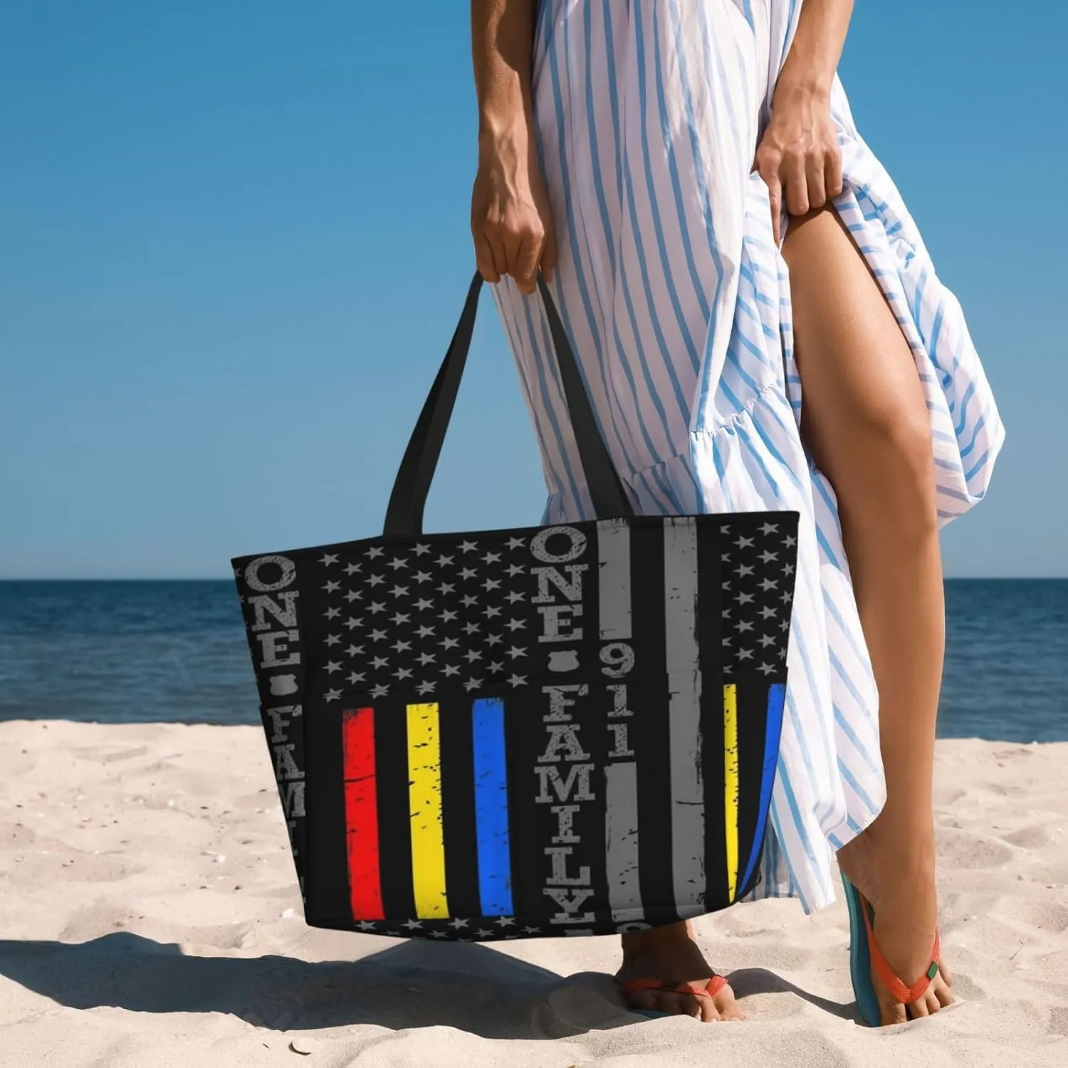 Antigua Barbuda Flag Women Large Beach Bag Travel Weekender Foldable Tote Bag for Pool Beach Vacation Gym