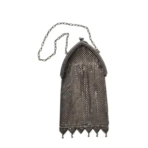 Antique Chain Mail Purse Silver Mesh Handbag
