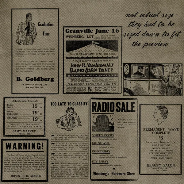 Antique Newspaper Brushes, Volume 01 (Brush and PNG)