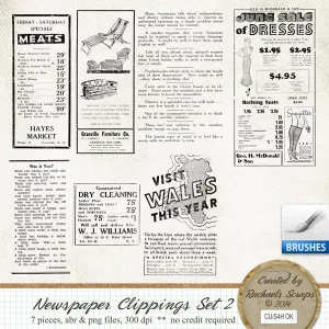 Antique Newspaper Brushes, Volume 02 (Brush and PNG)