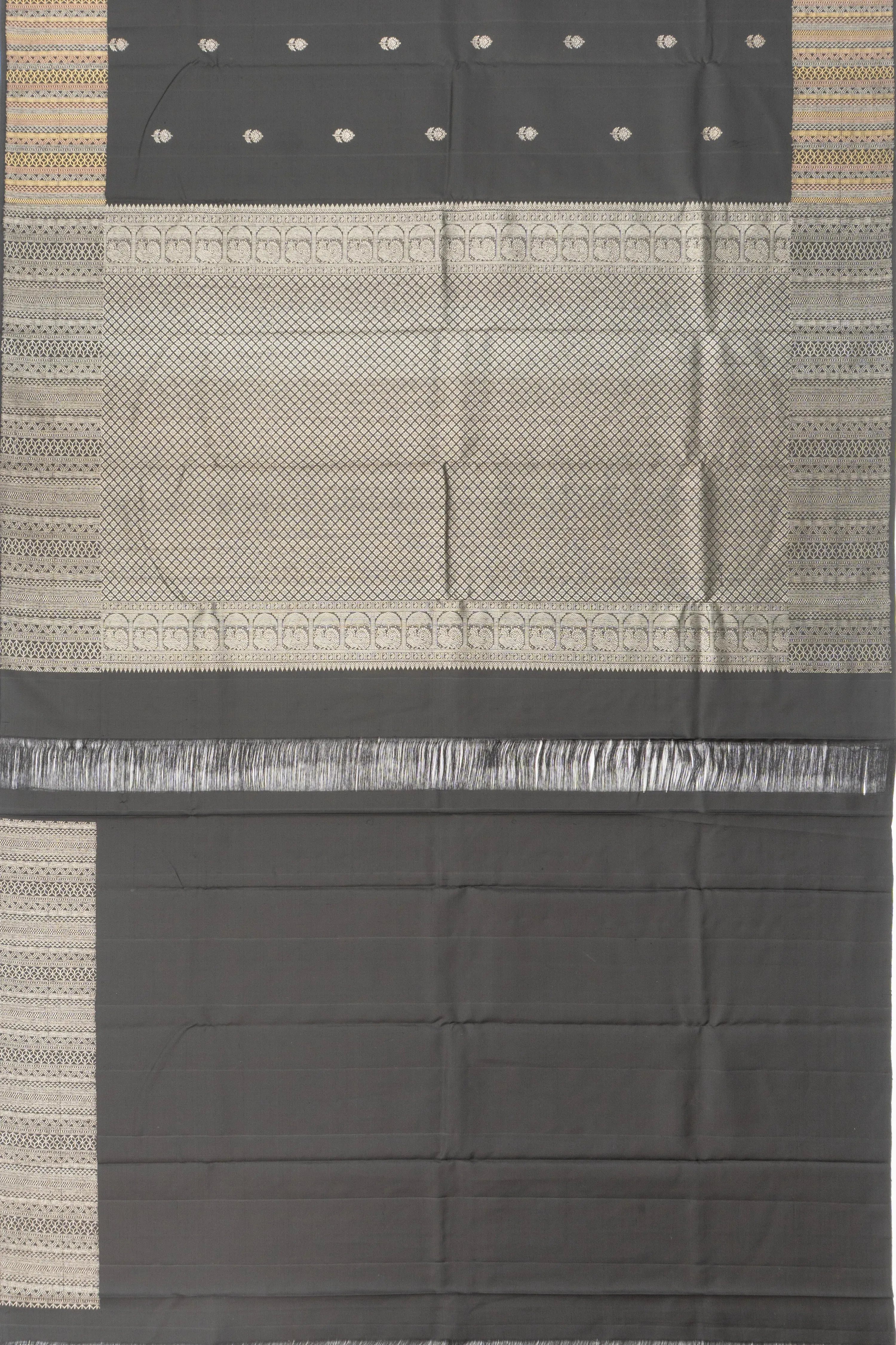 Antique Zari Kanchipuram Silk Butta Black Saree