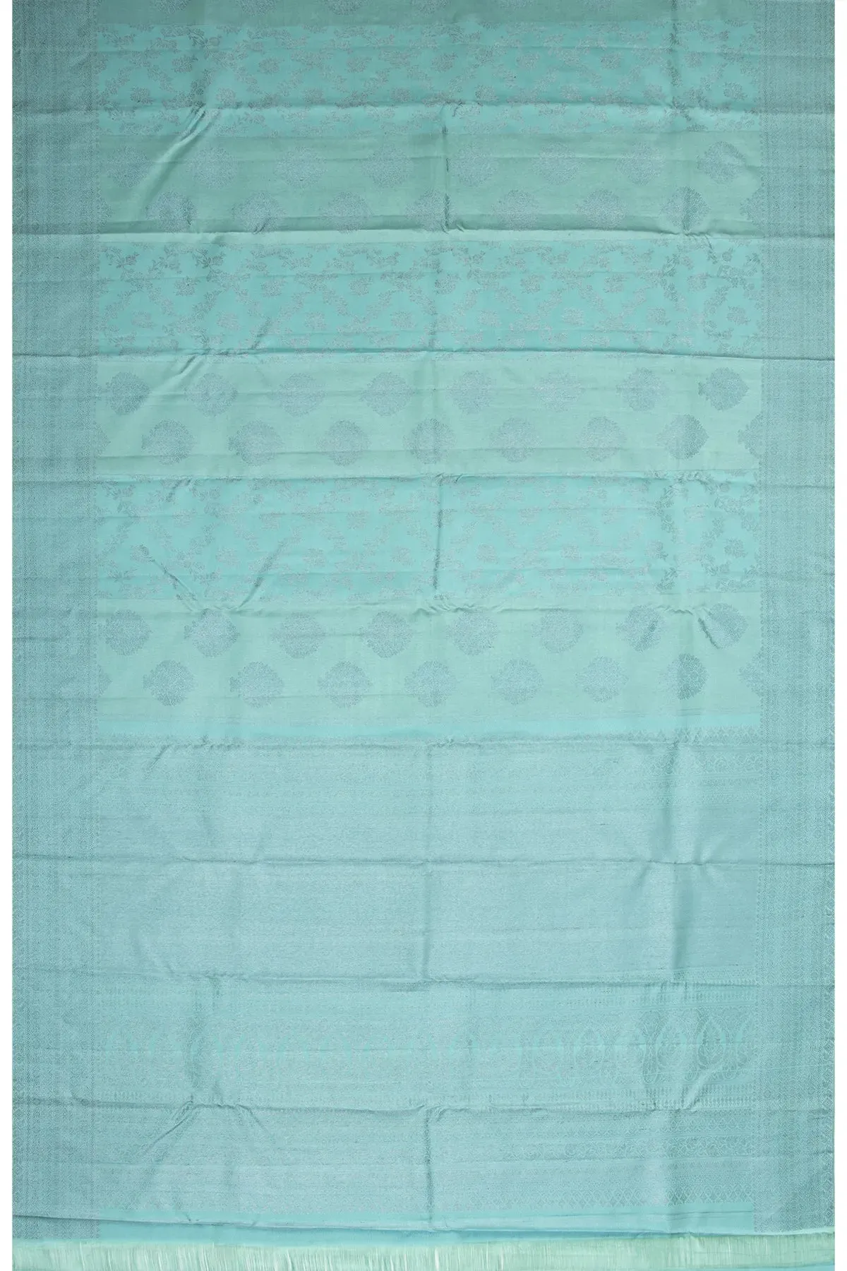 Antique Zari Kanchipuram Silk Jaal Sky Blue Saree