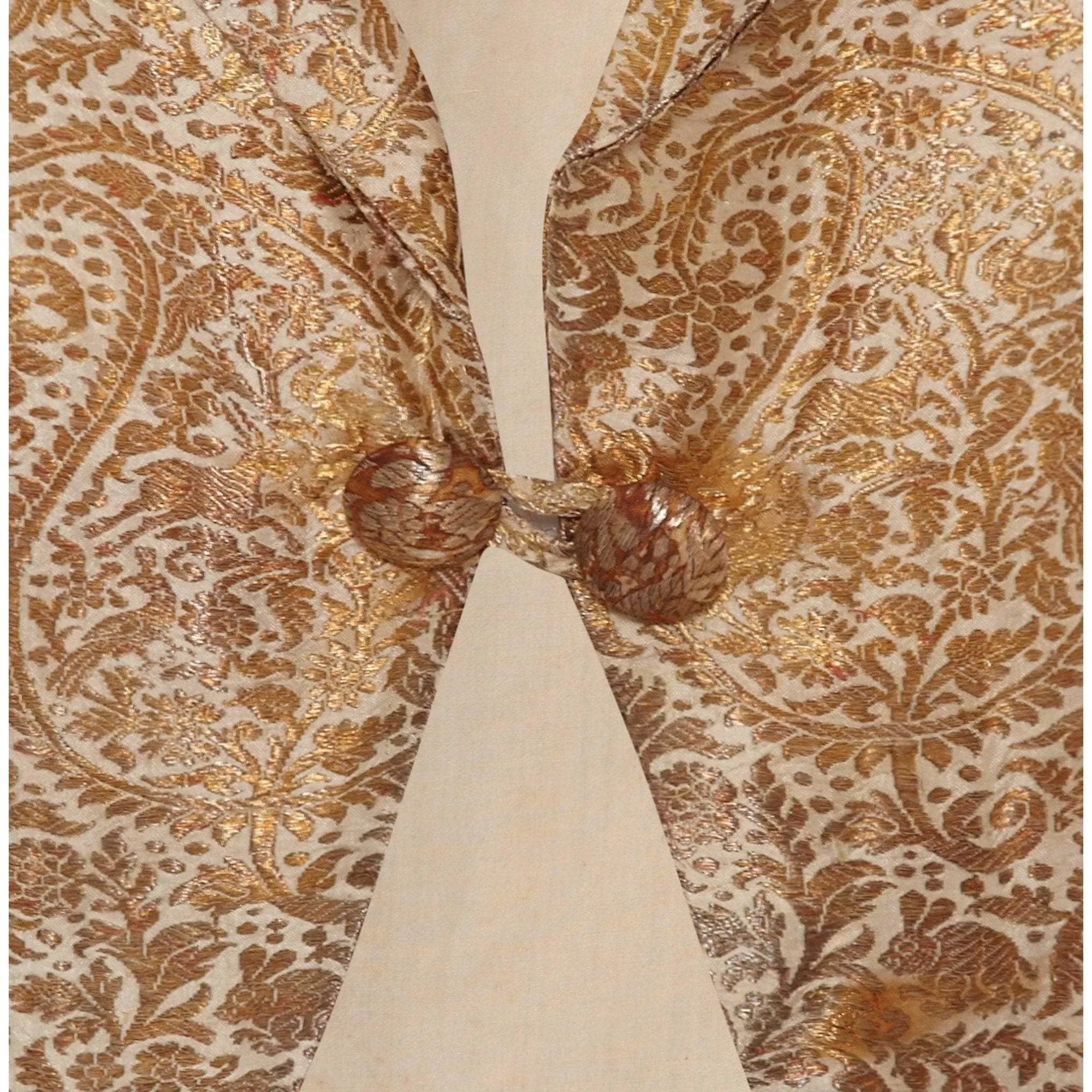 ARCHIVE - 1930s Antique Silk Indian Waistcoat With Gold Brocade