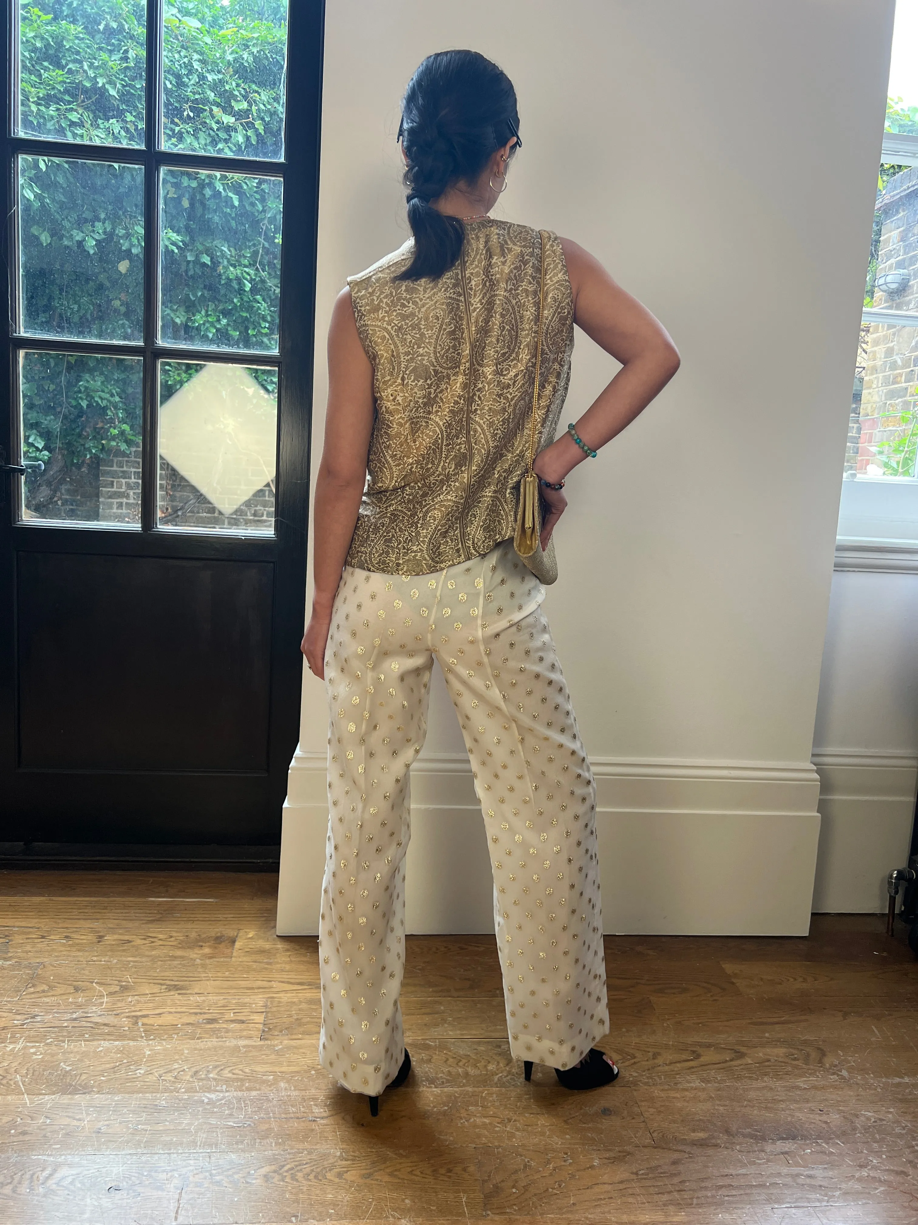 ARCHIVE - 1930s Antique Silk Indian Waistcoat With Gold Brocade