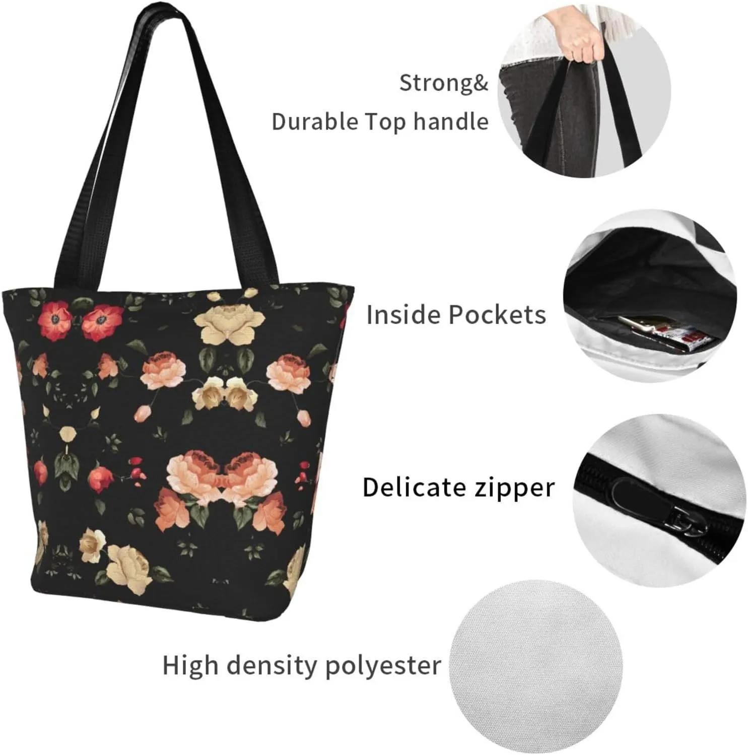 Art Guitar Pattern Print Shoulder Tote Bag Women'S Large Size Handbag Casual Tote Shopping Bag For Women