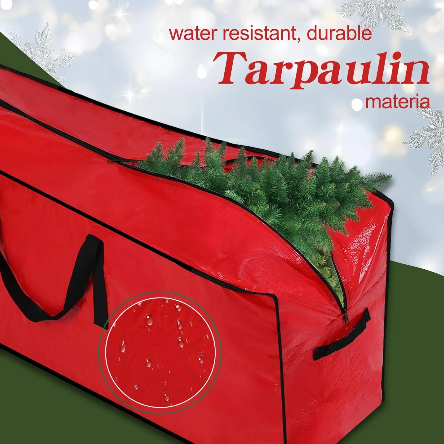 Artificial Large Christmas Tree Storage Case Bags With Handles,Fits Up To 9 Ft Artificial Trees Zippered Bag Protects Against Dust, Insects And Moisture