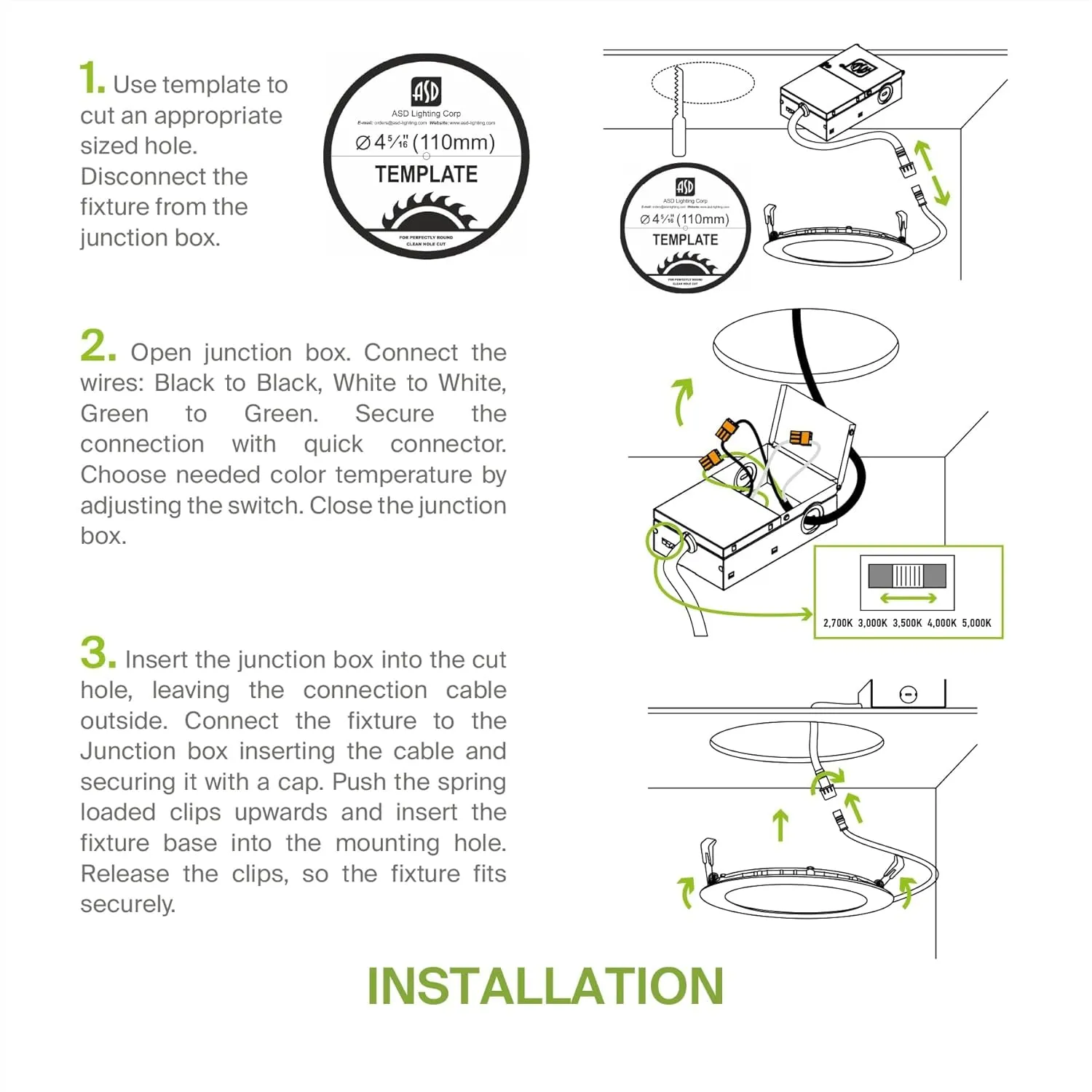 ASD 6 Pack LED Recessed Lighting 4 Inch, 5 CCT 2700K-5000K, 12W 50W Eqv, Ultra Thin Dimmable Ceiling Lights with J Box, Canless Wafer Downlight, Round Slim Panel Light, UL Energy Star, Brushed Nickel
