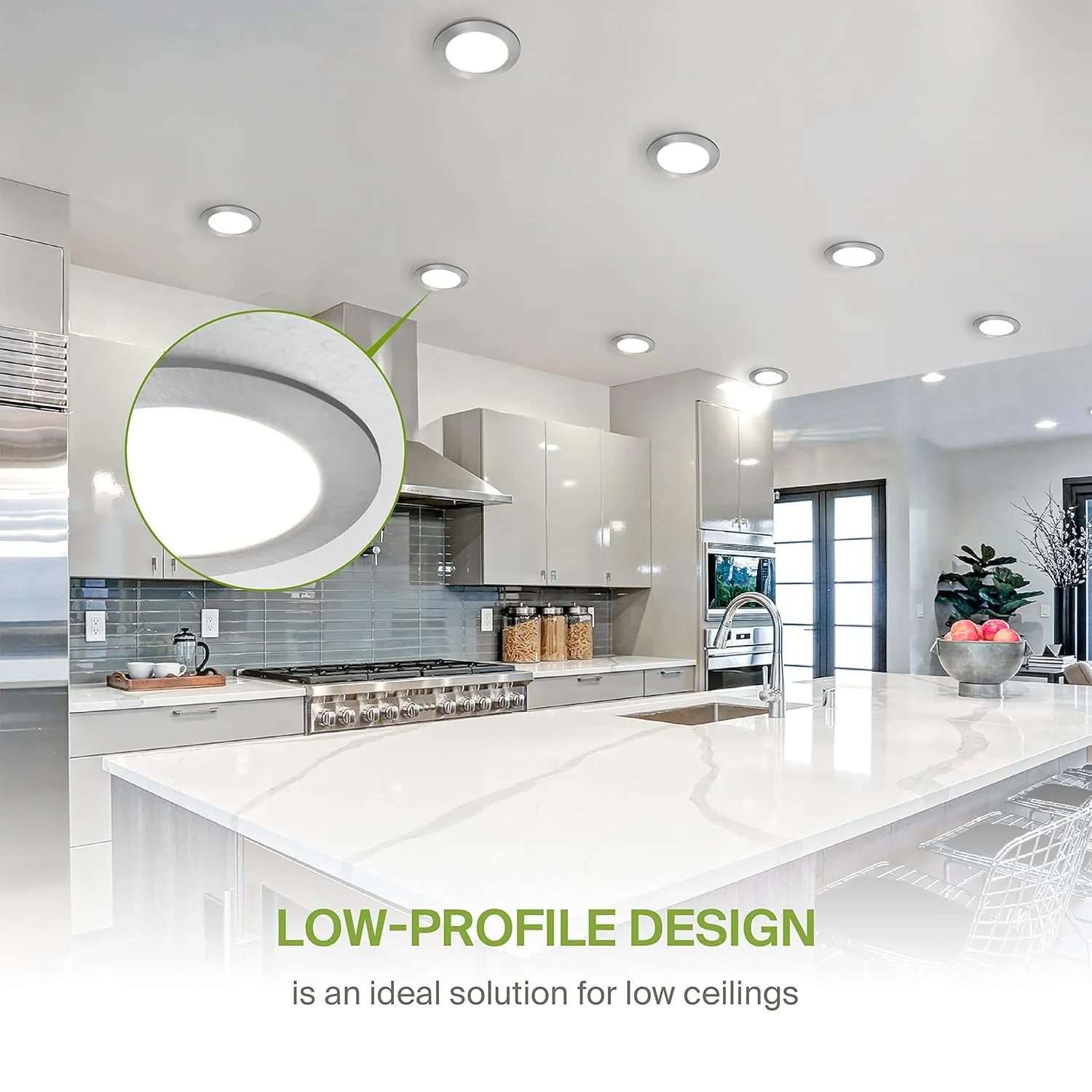 ASD 6 Pack LED Recessed Lighting 4 Inch, 5 CCT 2700K-5000K, 12W 50W Eqv, Ultra Thin Dimmable Ceiling Lights with J Box, Canless Wafer Downlight, Round Slim Panel Light, UL Energy Star, Brushed Nickel