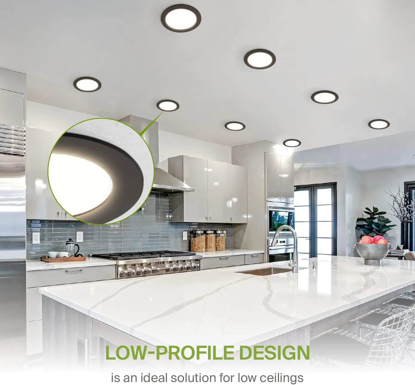 ASD 6 Pack LED Recessed Lighting 6 Inch, 5 CCT 2700K-5000K, 15W 60W Eqv, Ultra Thin Dimmable Ceiling Lights with J Box, Canless Wafer Downlight, Round Slim Panel, UL Energy Star, Oil-Rubbed Bronze