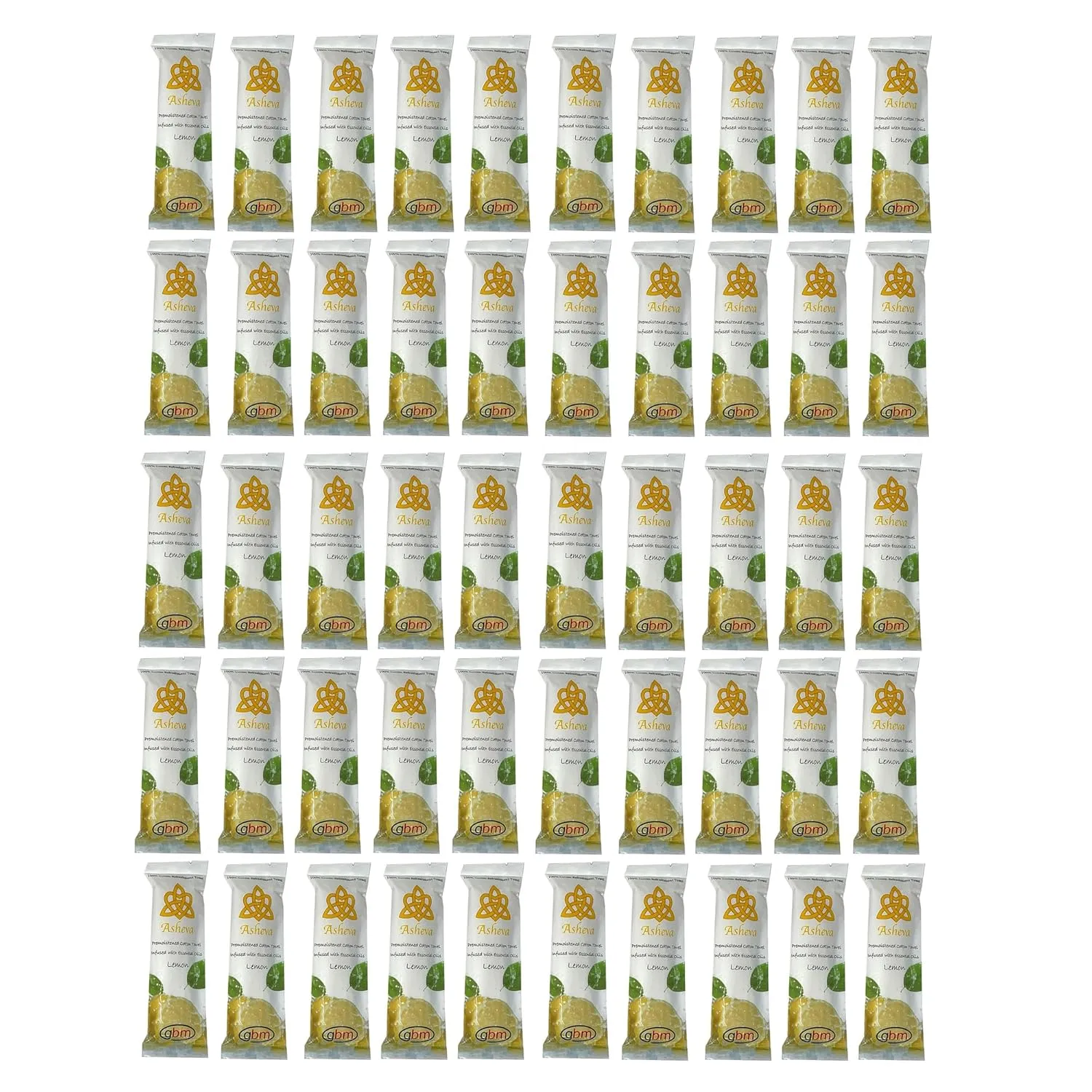 Asheva 8" x 9" Individually Wrapped Oshibori Disposable Towels - Luxurious Moist Cotton Hot/Cold Refreshment Towel - Lavender, Lemon, or Tea Tree Scents - Perfect for Spa, Travel, Dining & Events