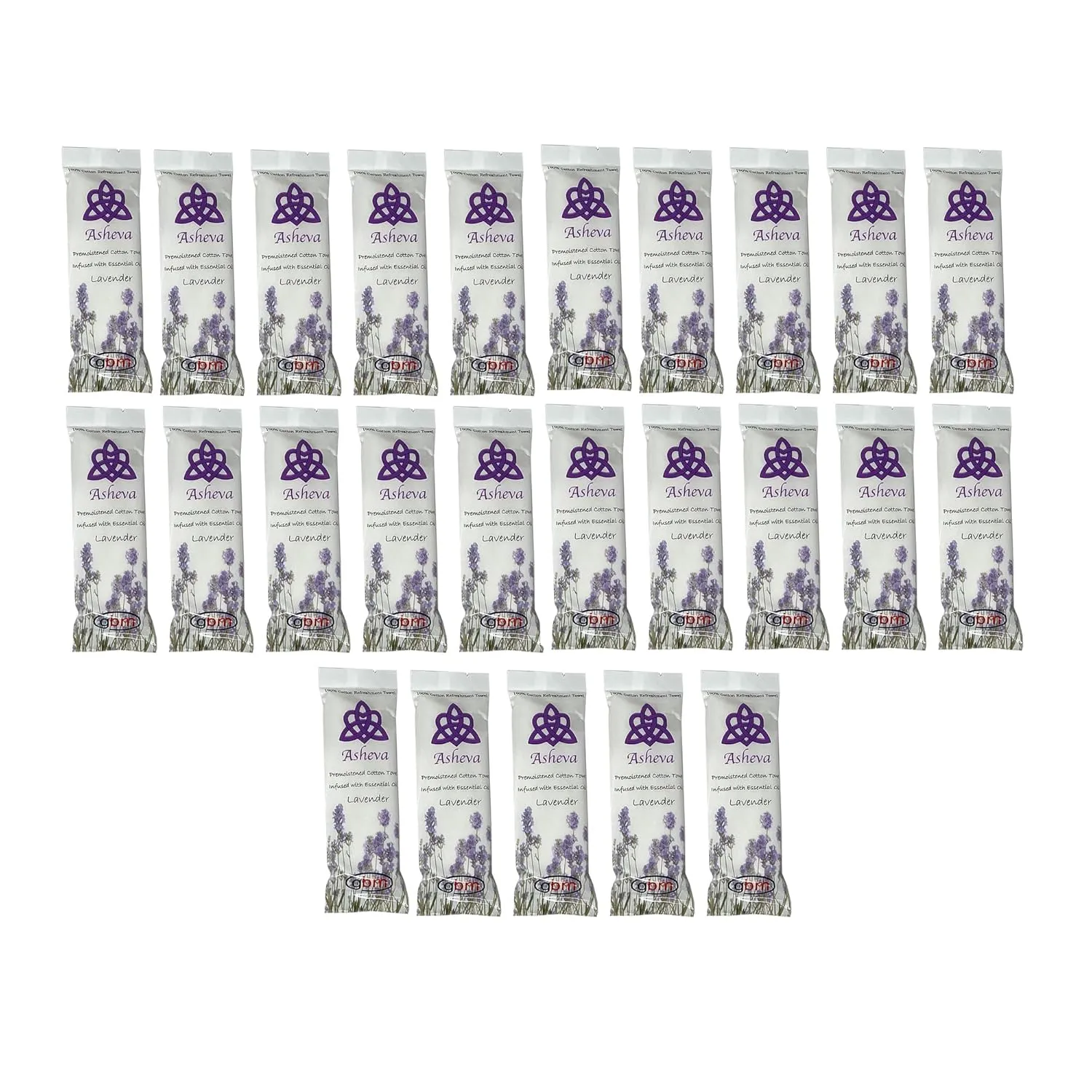 Asheva 8" x 9" Individually Wrapped Oshibori Disposable Towels - Luxurious Moist Cotton Hot/Cold Refreshment Towel - Lavender, Lemon, or Tea Tree Scents - Perfect for Spa, Travel, Dining & Events