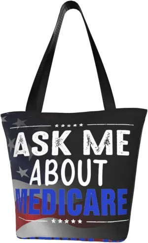 Ask Me About Medicare Fashion Shoulder Bag Large Capacity For Man Or Woman
