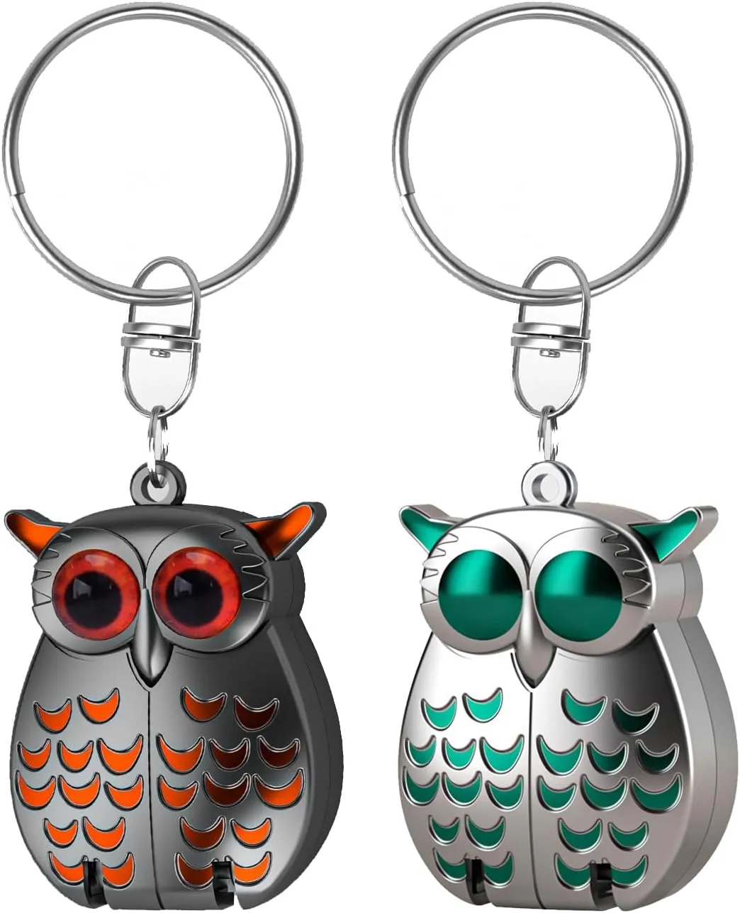 AUSBANNER German Professional Stainless Steel Mini Nail Clippers, Ultra Sharp and Sturdy Fingernail and Toenail Clippers, Foldable Portable Nail Clippers with Owl Patterns (Black&Green)