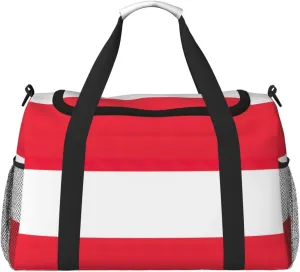 Austrian flag Print Travel Companion Duffle Bag Weekender Bag Sport Gym Bag for Women Men