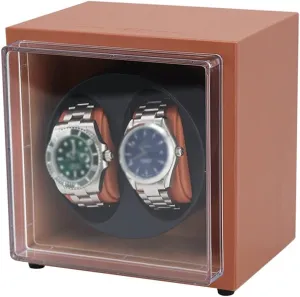 Automatic Rotation Watch Winder Mechanical Watch Winder Mini Winding Winder Holder Display Watch Storage Organizer Box for Man and Lady (Color : Brown)
