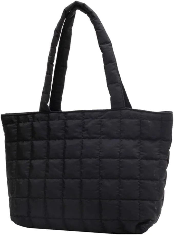 Autumn Winter Women Tote Bag Quilted Shoulder Handbags Rhombus Pattern Purses Handbags Solid for Daily Holiday