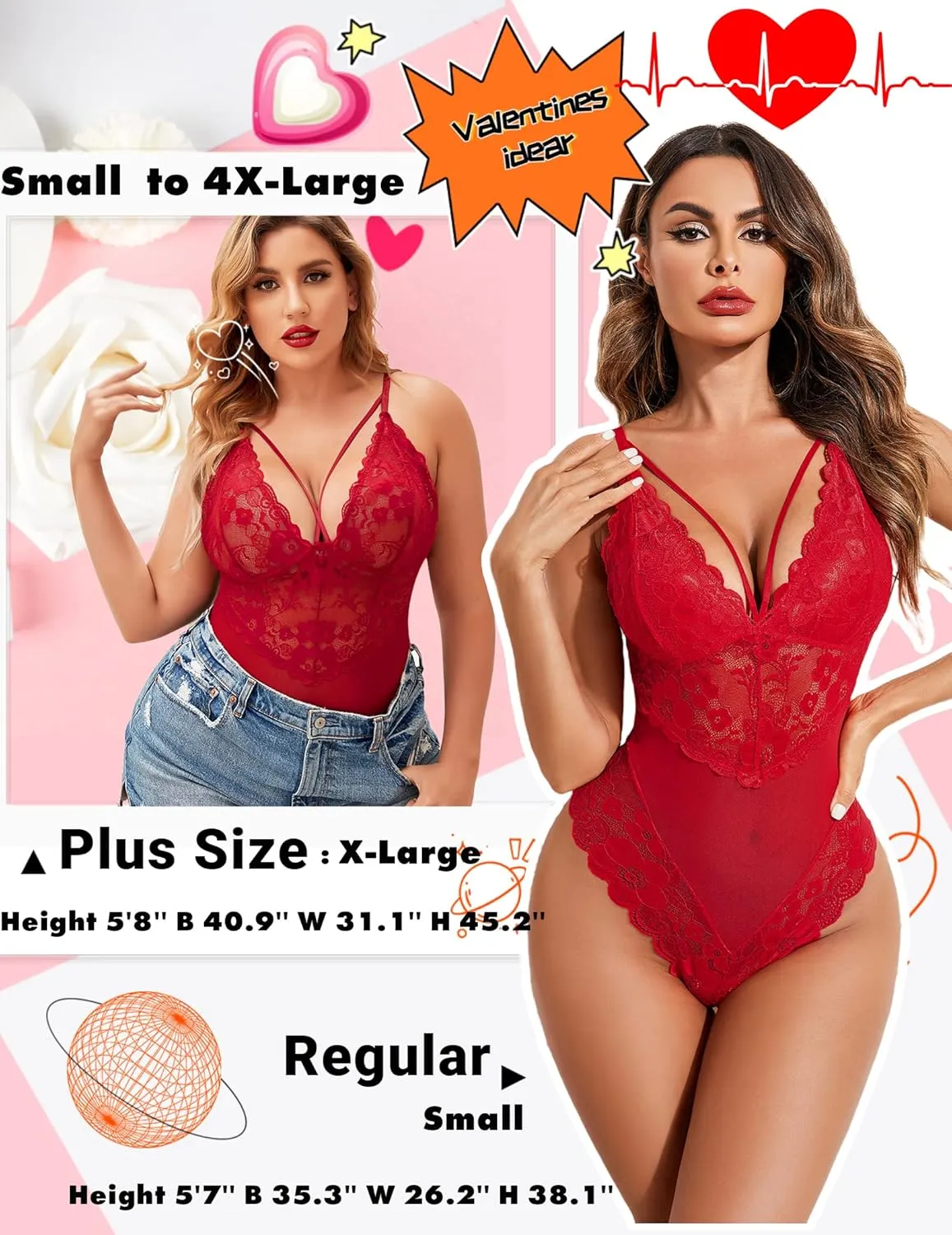Avidlove Womens Snap Crotch Lingerie Lace Teddy One Piece Babydoll Sexy Mini Bodysuit