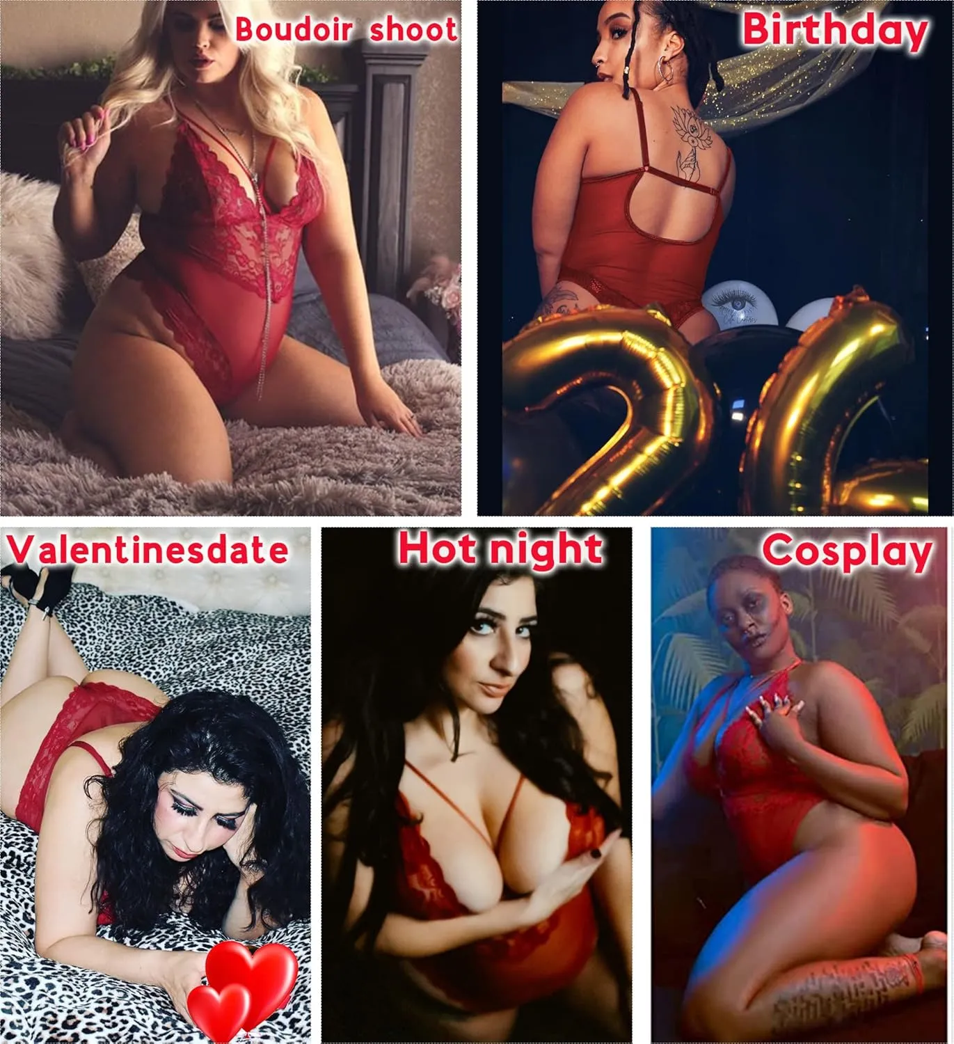 Avidlove Womens Snap Crotch Lingerie Lace Teddy One Piece Babydoll Sexy Mini Bodysuit