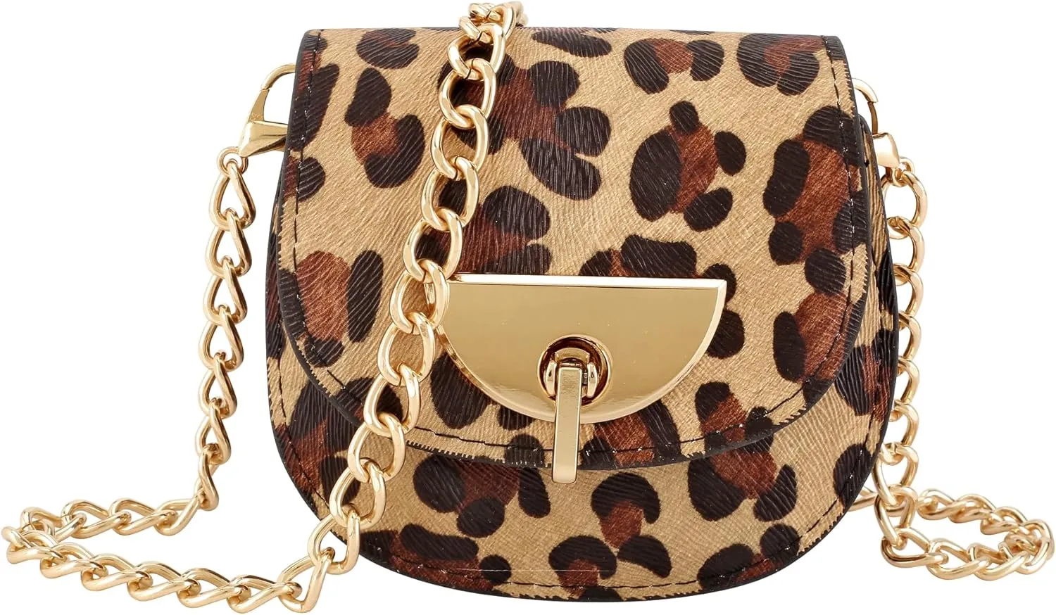 Ayliss Women Fanny Waist Bag PU Leather Belt Bag for Women Fanny Pack Mini Belt Bag Crossbody Waist Purse Y2K Chain Bag Detachable (Leopard)