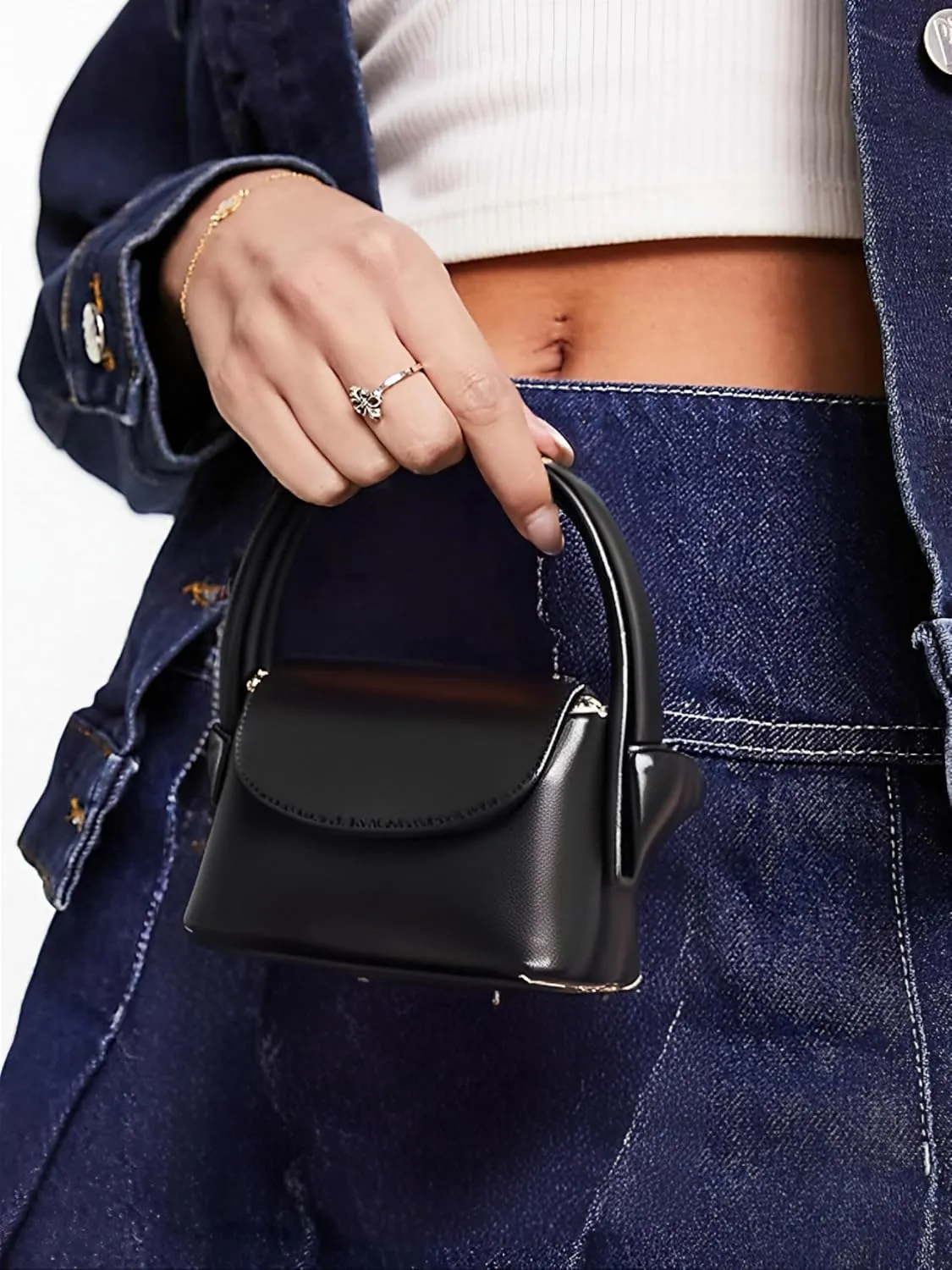 Ayliss Women Mini Purse Bag Mini Top Handle Clutch Crossbody Handbag Coin Cute Purse Lipstick Bag Y2K Accessories Gift