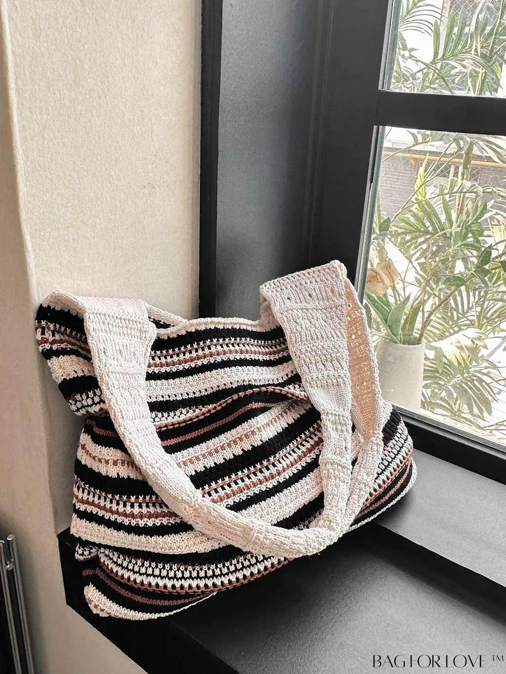 BagForLove - Chic Striped Woven Tote: Spacious, Stylish, and Versatile Womens Shoulder Bag
