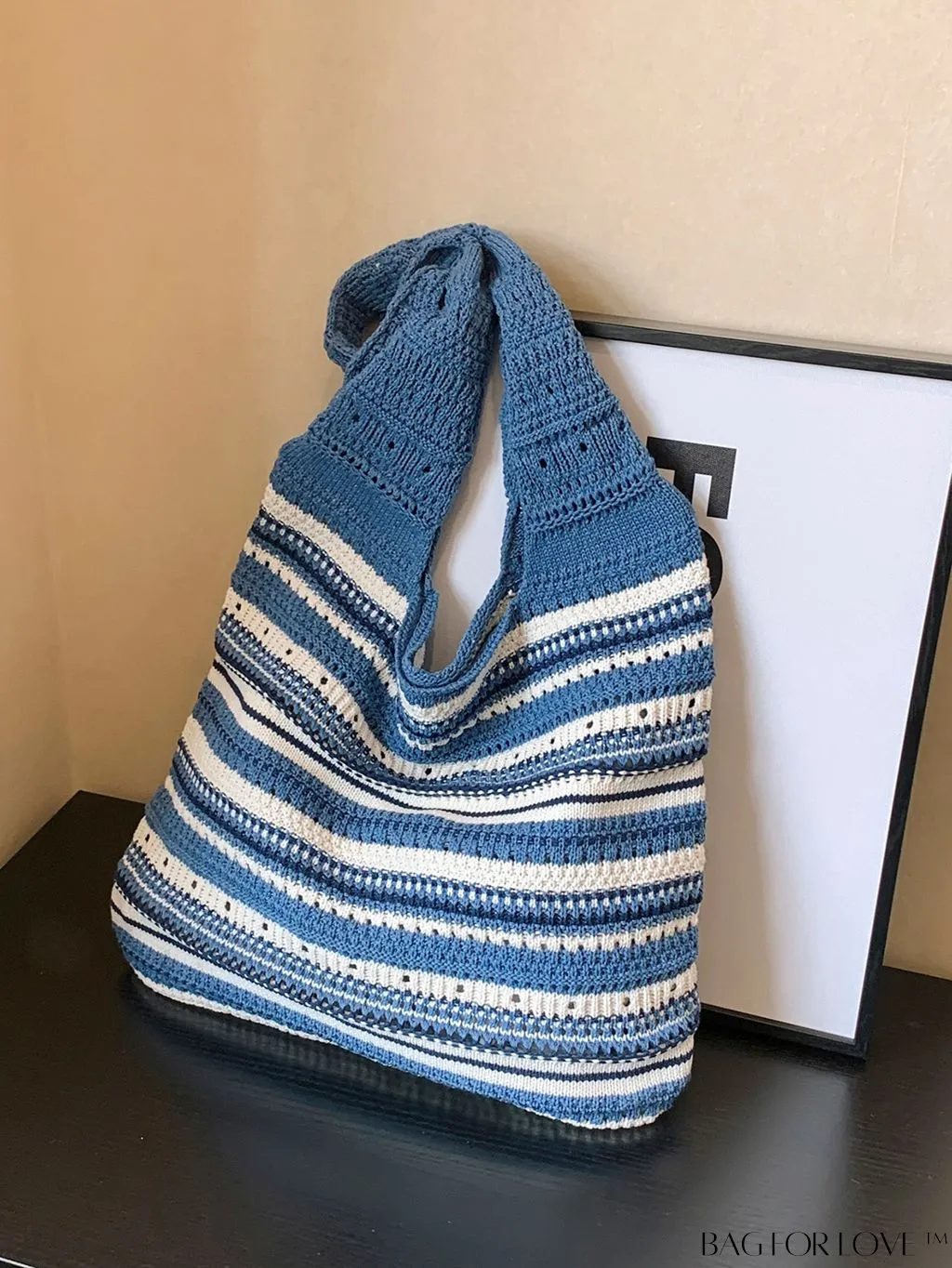BagForLove - Chic Striped Woven Tote: Spacious, Stylish, and Versatile Womens Shoulder Bag