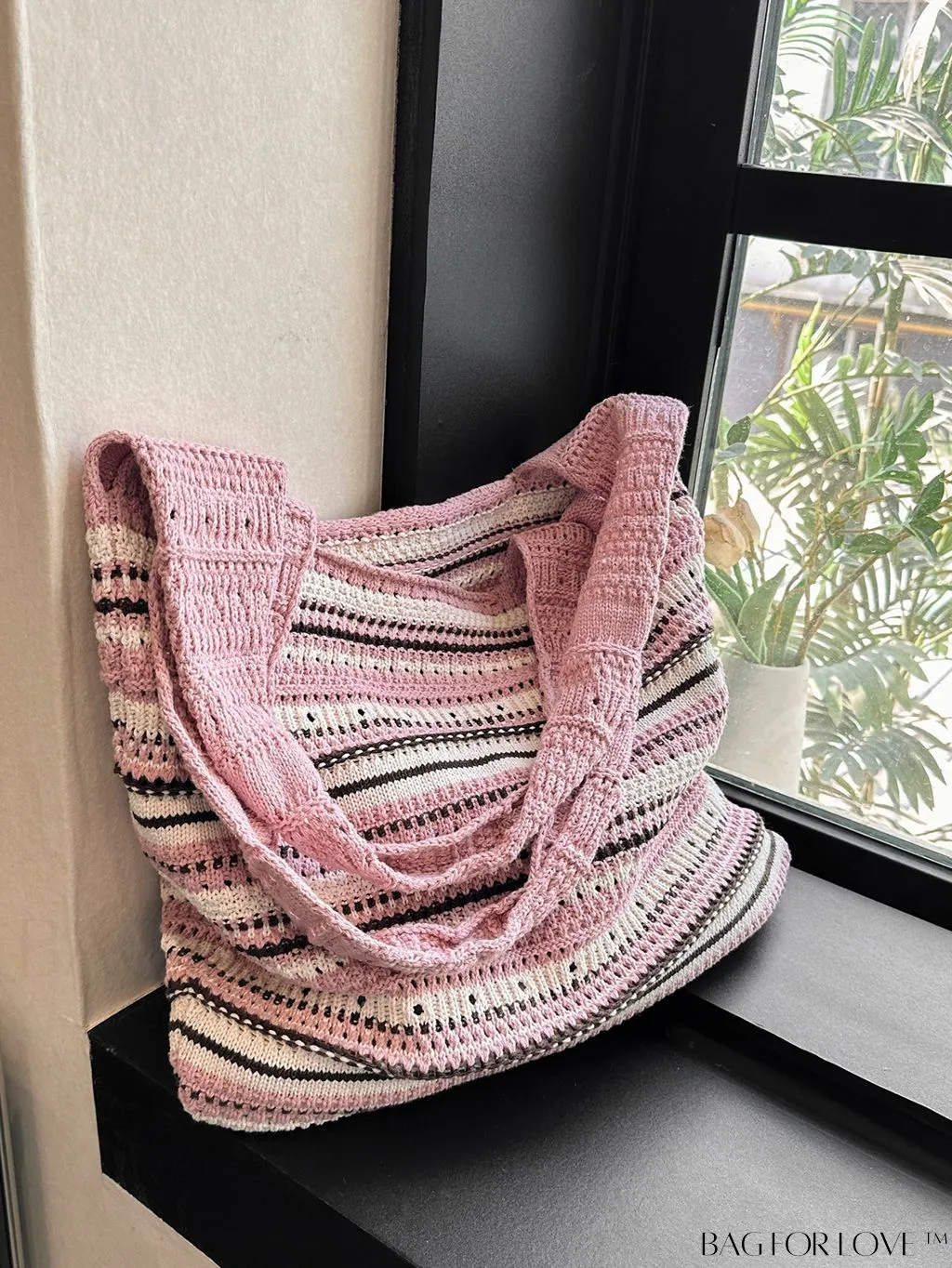 BagForLove - Chic Striped Woven Tote: Spacious, Stylish, and Versatile Womens Shoulder Bag