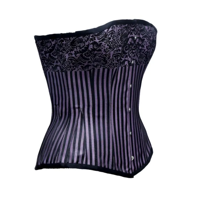 Baird Black Lilac Jacquard Borcade Overbust Corset