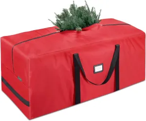 BALEINE 7.5 ft Christmas Tree Storage Bag, Heavy Duty 900D Oxford Fabric with Reinforced Handles and Dual Zippers Wide Opening, Extra Large Storage Container for Trees and Decorations (Red)