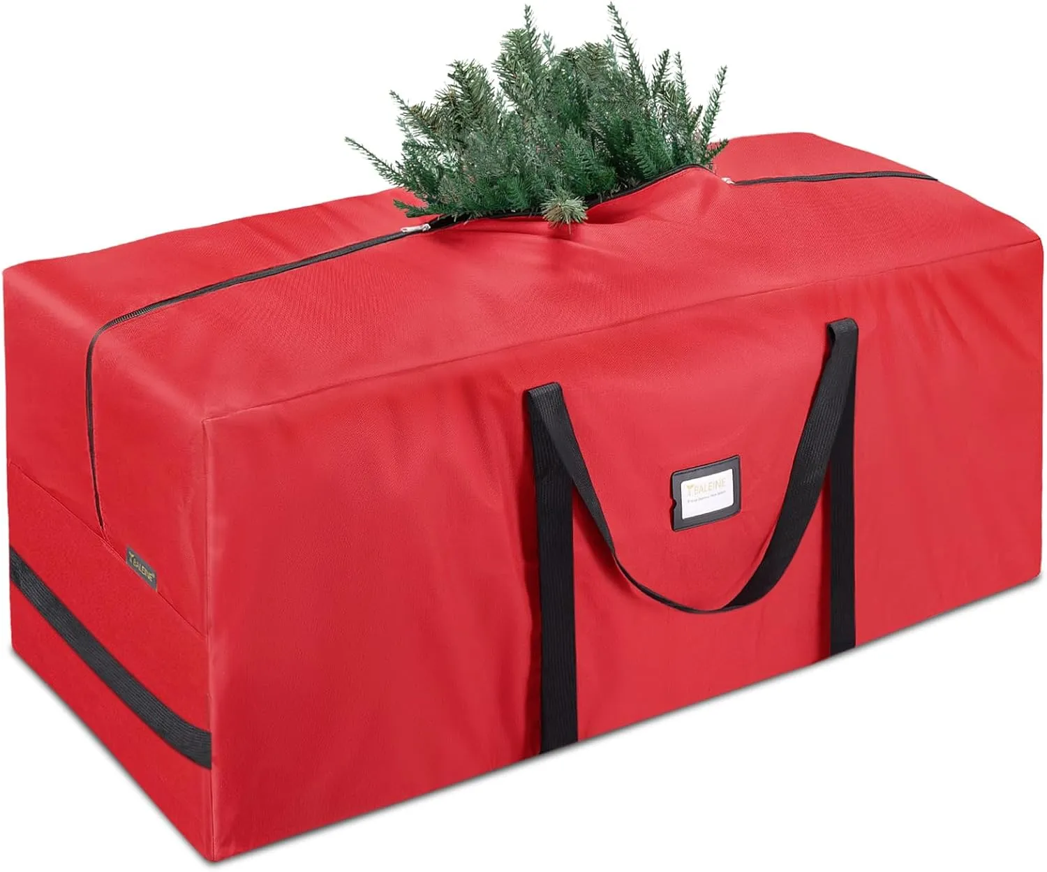 BALEINE 7.5 ft Christmas Tree Storage Bag, Heavy Duty 900D Oxford Fabric with Reinforced Handles and Dual Zippers Wide Opening, Extra Large Storage Container for Trees and Decorations (Red)