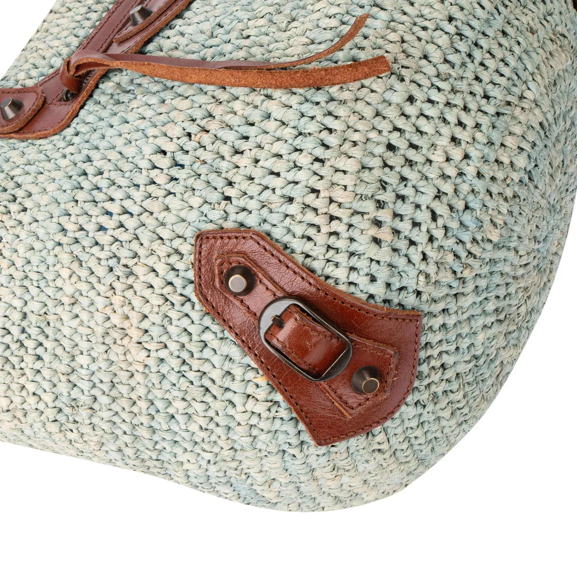 Balenciaga Raffia Panier City Handbag
