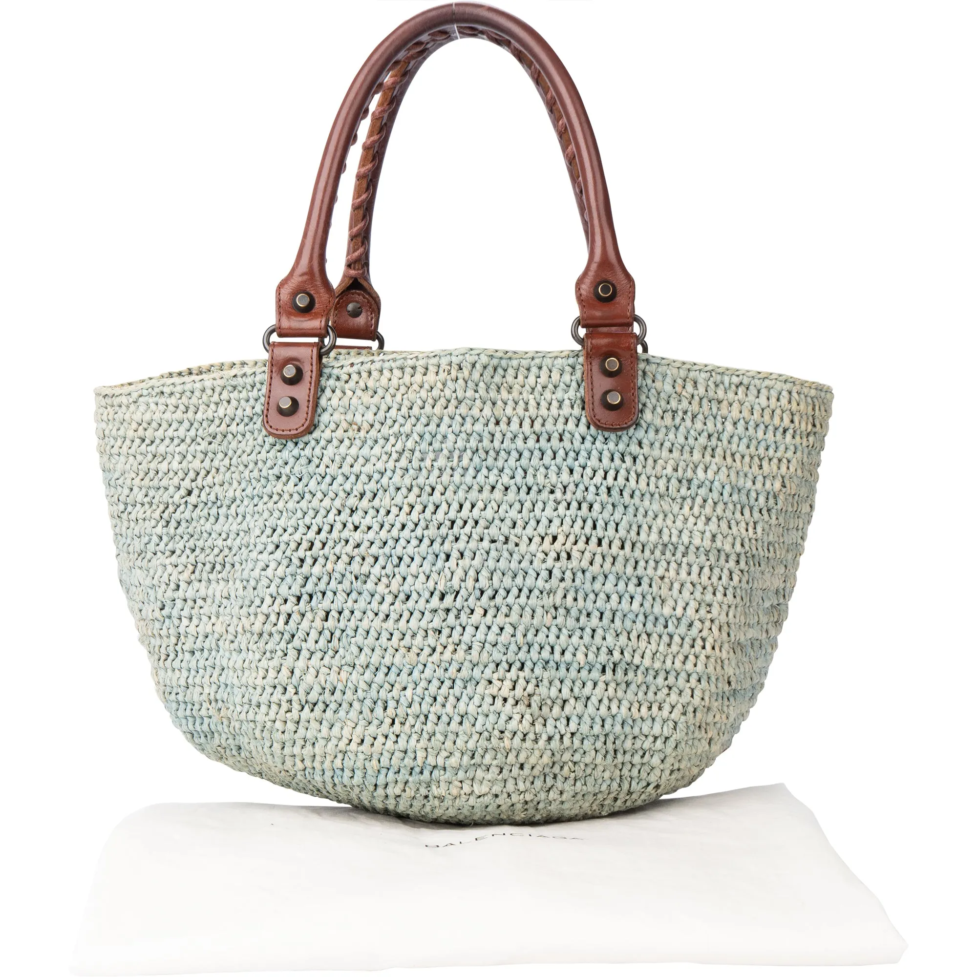 Balenciaga Raffia Panier City Handbag
