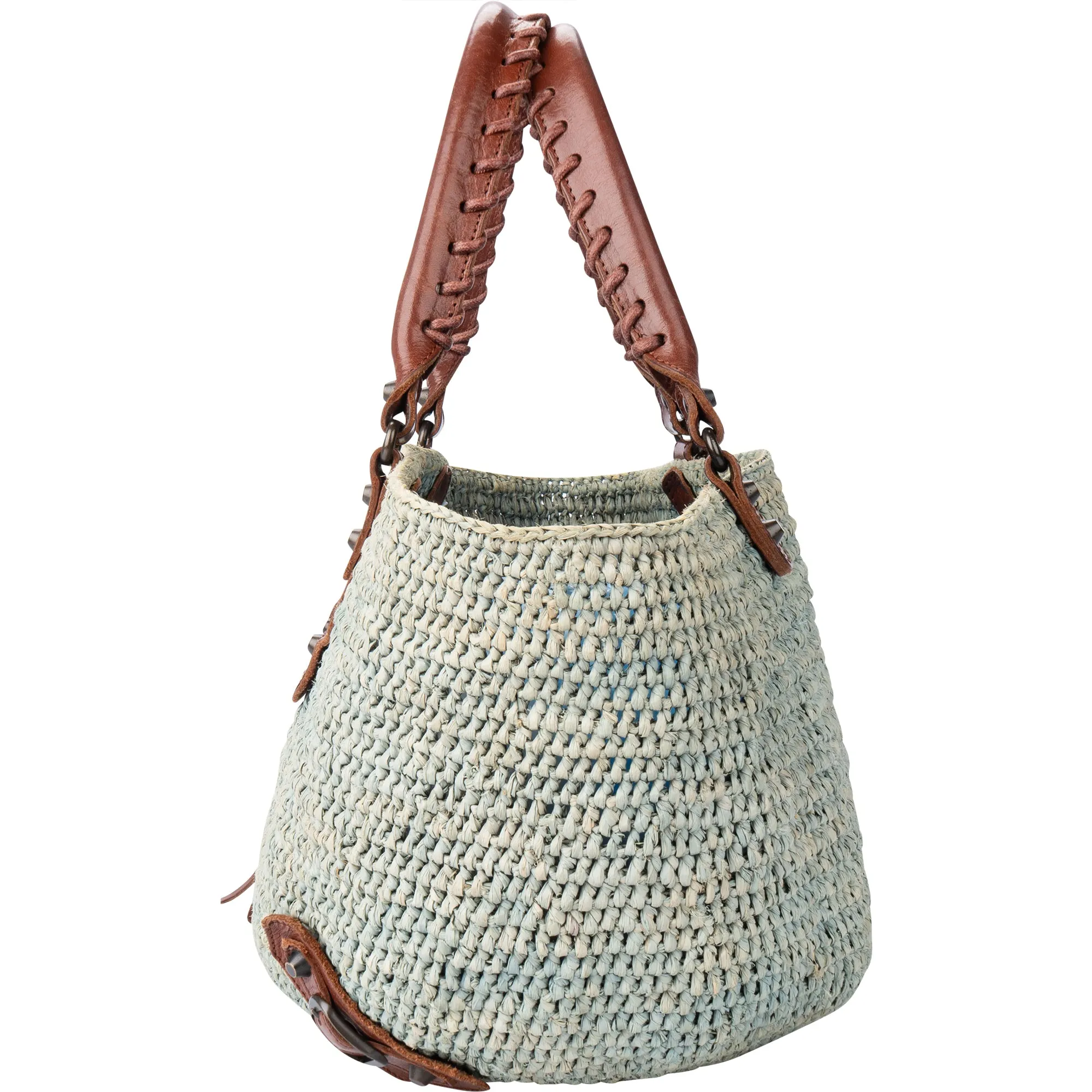Balenciaga Raffia Panier City Handbag