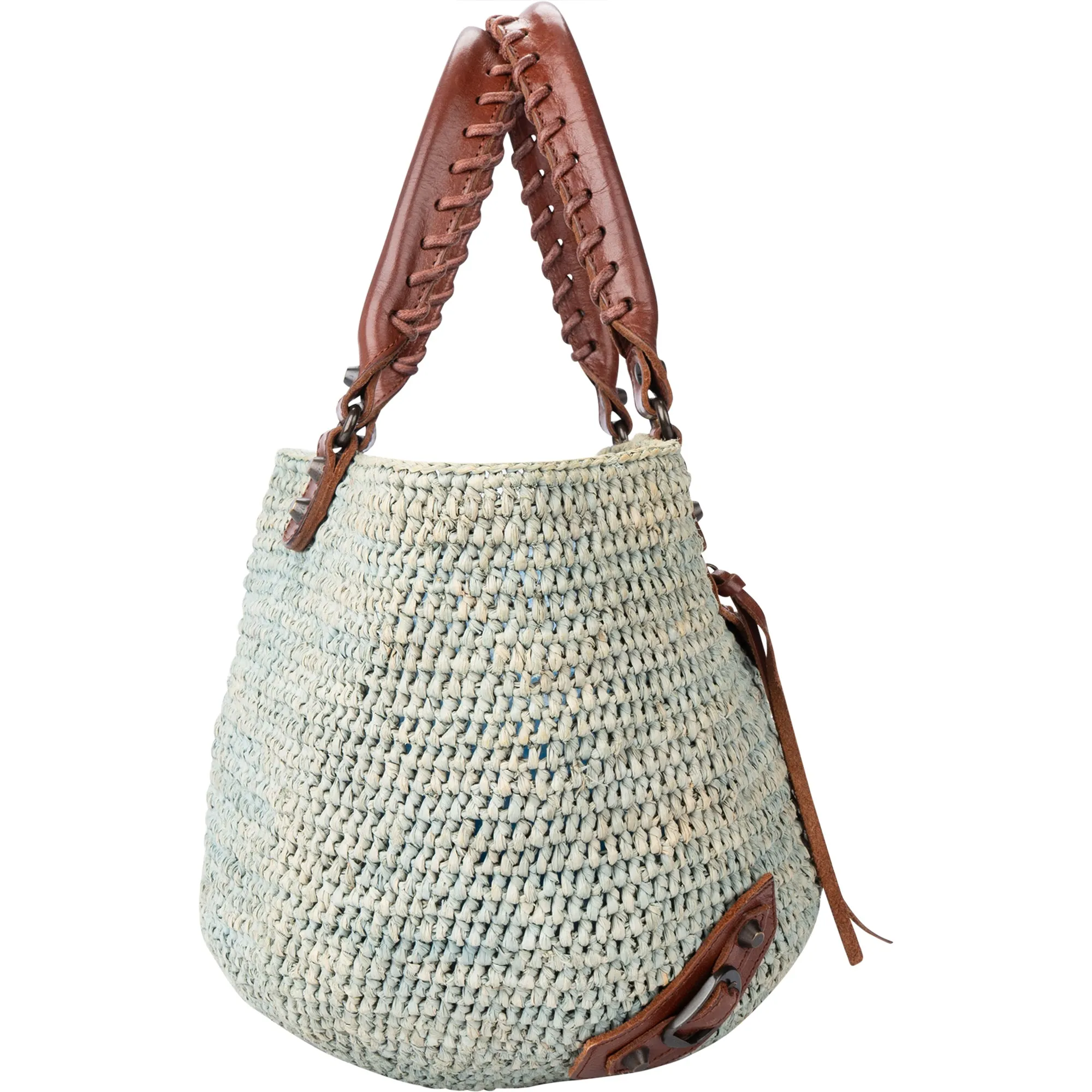 Balenciaga Raffia Panier City Handbag