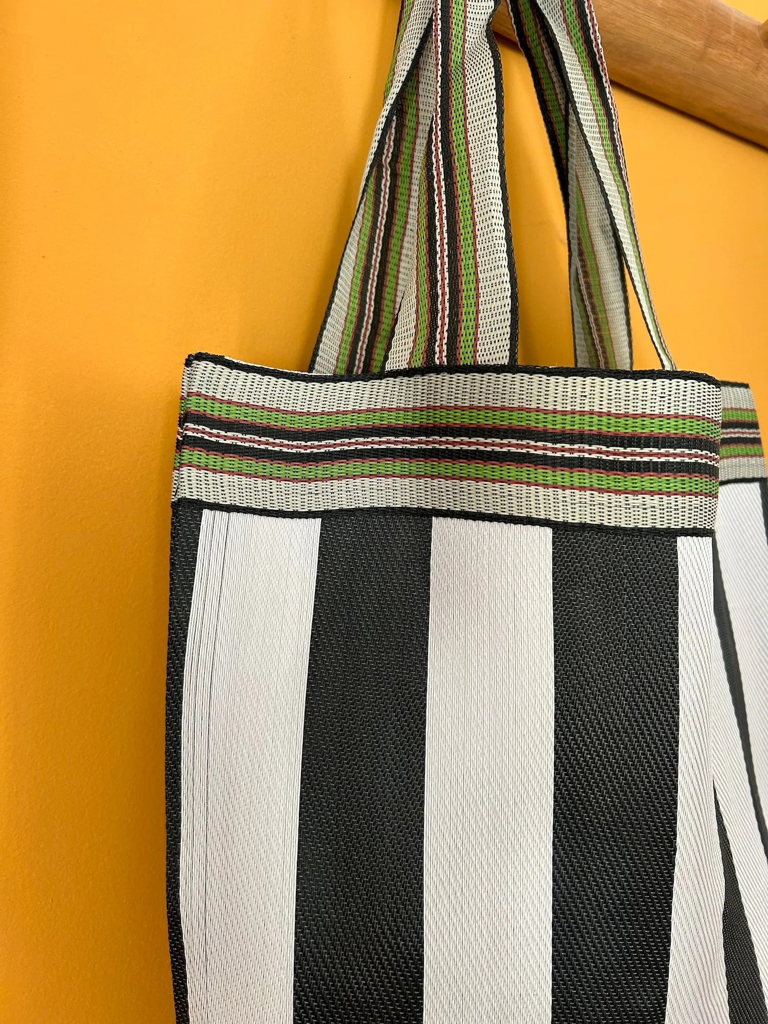 B&W Striped Shopper