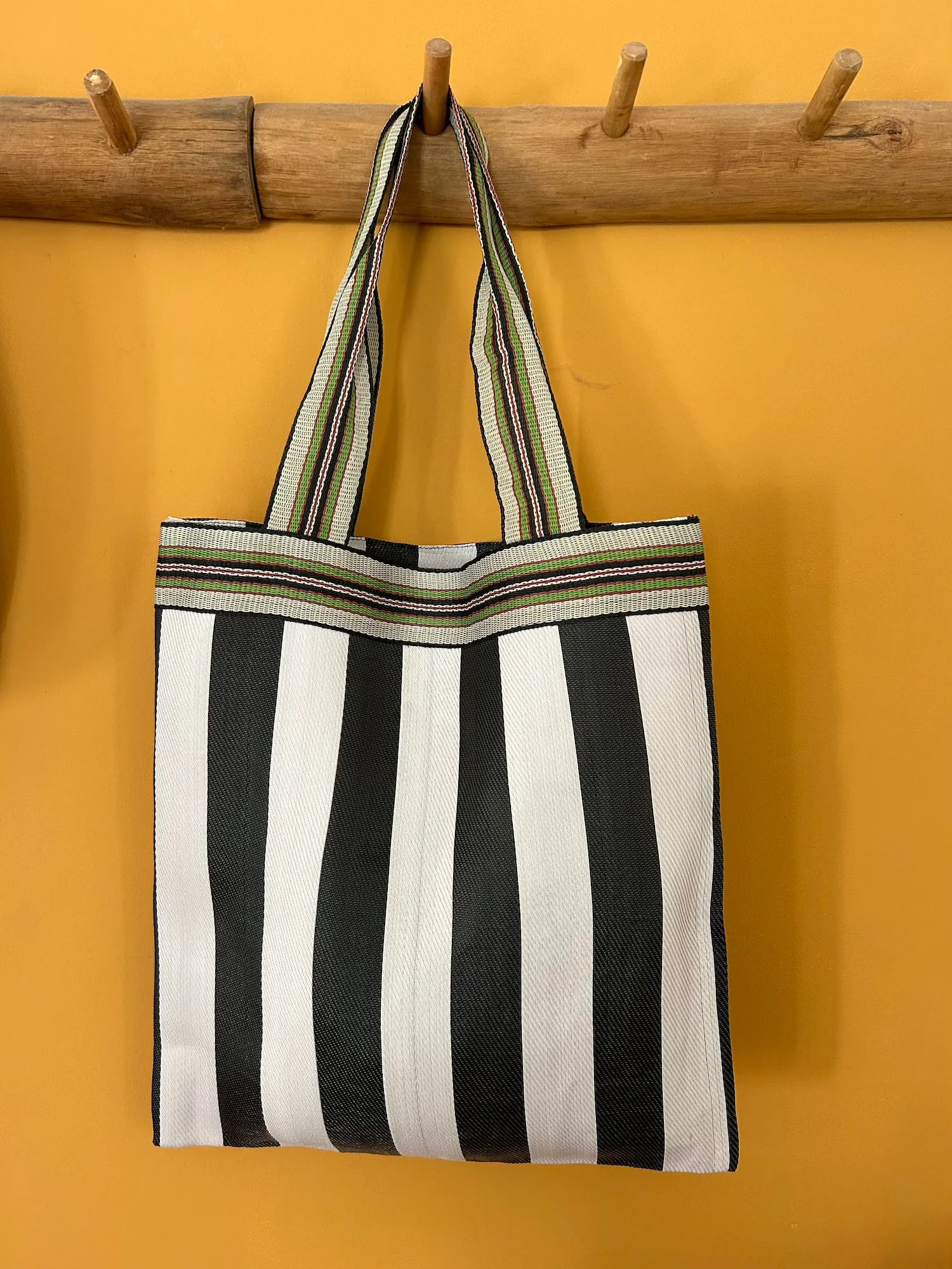 B&W Striped Shopper