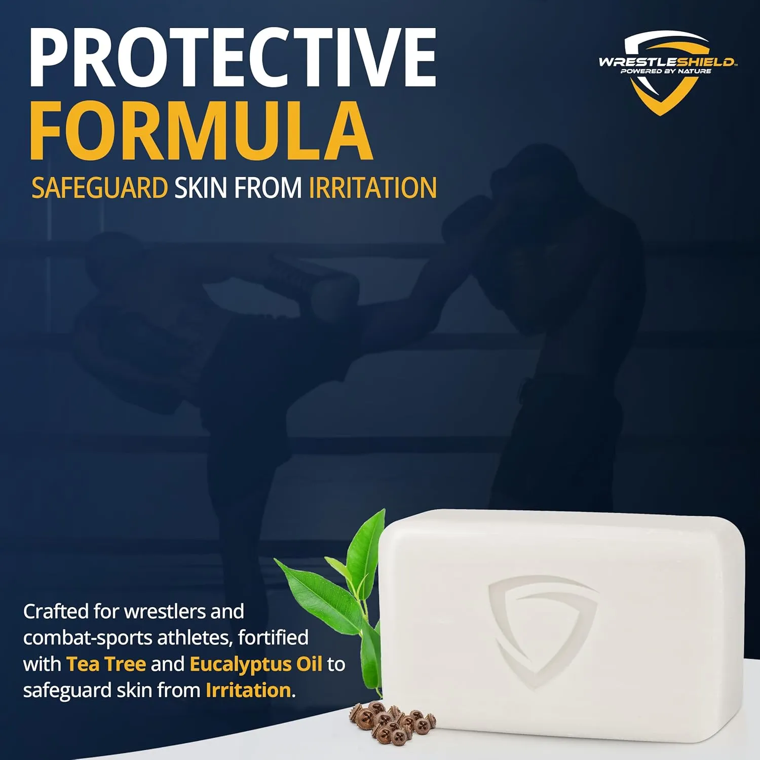 Bar Soap for Men & Women 2 Pack Deep Cleansing, Moisturizing & Odor Defense Soap Bars | Advanced Tea Tree & Eucalyptus Formula Body Soap Bar for Wrestlers, Athletes & Sports Enthusiasts